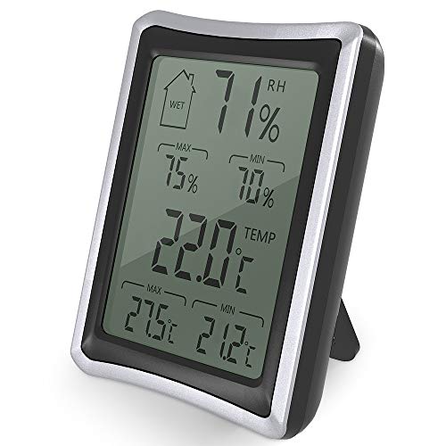 BENGOO Home Humidity Monitor Indoor Hygrometer Thermometer Stand/Wall Mount with 4 inch Large, LCD Display for Baby Room Bedroom Office Greenhouse Warehouse