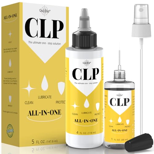 Gun Oil 4 oz & 1 oz Needle Oiler, Multi-Purpose Gun Cleaner, Gun Cleaning Kit CLP and Gun Oil Cleaner, Lubricant and Protector - by Qucship