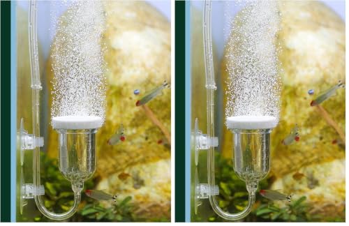 Image of boxtech Aquarium Air Stone, Fish Tank Bubble Diffuser High Dissolved Oxygen Airstones for Air Pump Accessoriess with 1 Check Valve, 2 Suction Cup for Aquarium Pond Hydroponic
