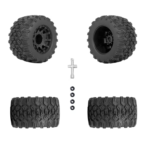 Rcmoxeto 2.8 Rc Tires 12Mm Hex Rc Tires And Wheels Preglued 1/10 Scale Rc Truck Tires With Foam Inserts For Traxxas 2.8 Wheels And Tires For Rustler Stampede 4X4 Vxl Arrma 4Pcs #TOP4