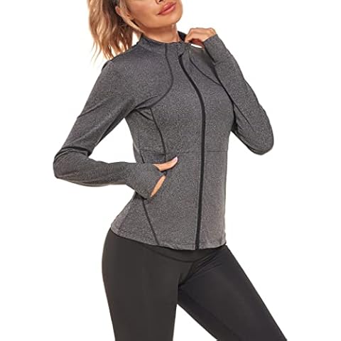 COOrun Damen-Laufjacken, Slim Fit, Trainingsjacke Cover