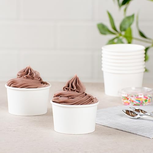 Image of Restaurantware White 3 Count To Go Cup Disposable 3 x 3 x 1.8 Inches Paper Mini Cup Grease-Resistant Cup Recyclable Durable Design