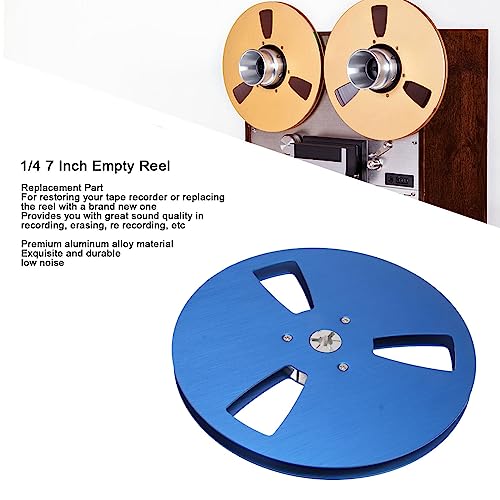 DAUERHAFT Take Up Reel Bend Resistant 3 Hole 1/4.7 Inch Aperture Machine Part Low Noise Empty Take Up Reel for Reel to Reel Tape Player (Blue)
