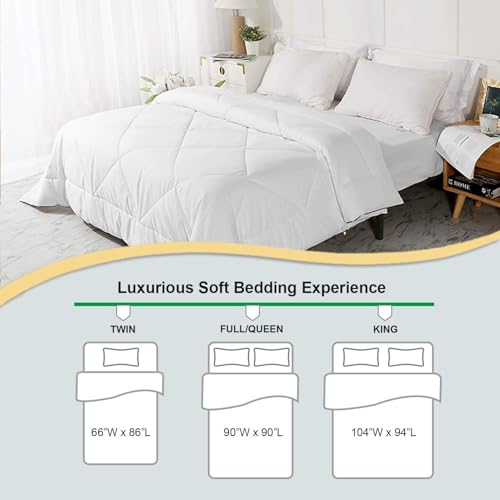 2025 Premium Non-Vacuum Reversible Lightweight Cooling All Season Comforter Quilt - Soft Breathable Fluffy (Sky Blue, King) - image 7