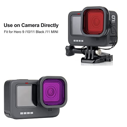 GEPULY 4-Pack Camera Lens Filter Kit for GoPro Hero 12/11/10/9 Black: CPL, ND16, Red, Magenta Filters, Plastic Material - Image 2