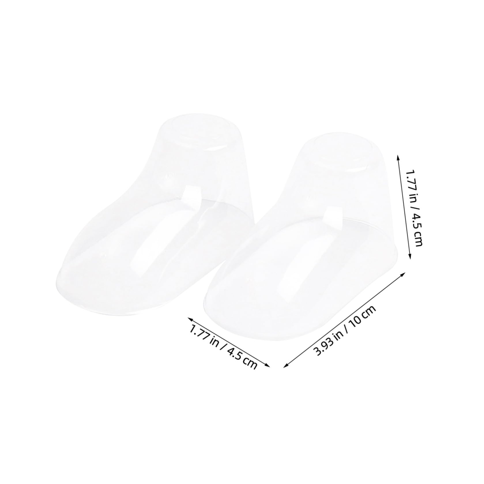 100 Stück Transparente Babyfuß Sockenhalter aus Kunststoff Präsentationsständer für Kleinkinderschuhe Flexible Schuhformer für Babysocken und Schuhpflege