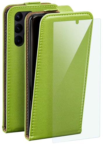 Samsung Galaxy S22 Ultra protégé en voyage avec cet étui à rabat moex vert élégant