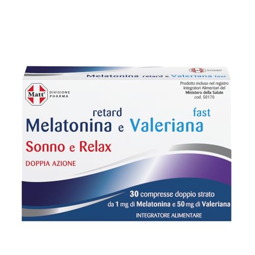 Matt, Melatonina Retard Valeriana Fast, Integratore Alimentare Utile per Favorire