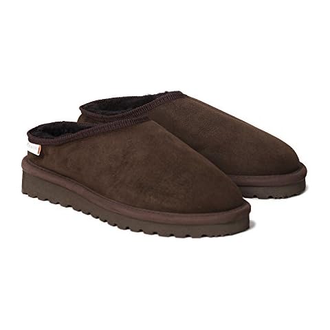 Celtic & Co Mens Backed British Sheepskin Hard Sole Clog Slippers - Mocca - Size 9 Cover