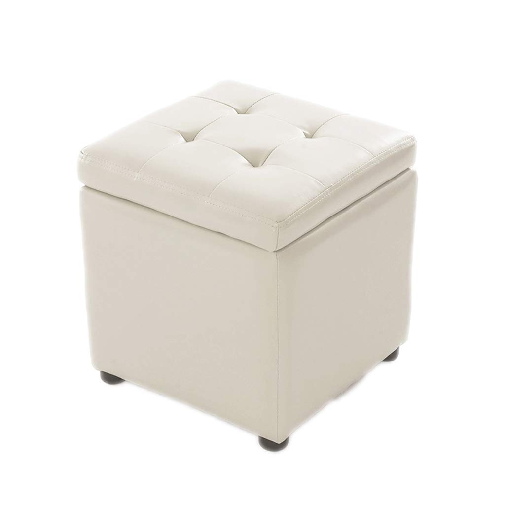 Tabouret de rangement pouf en peau de vache 40x40x40cm boîte canapé repose-pieds multifonction
