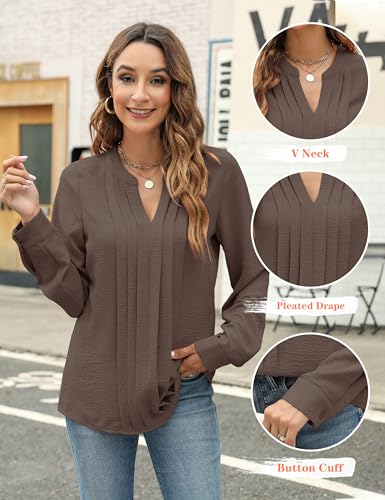 Image of Blooming Jelly Women's Long Sleeve Blouses Dressy Casual Business Work Tops