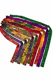 Recycled Silk Ribbon - Abstract - Assorted Sari Silk Ribbons - Silk Strips, Silk Remnants - Great for Mixed Media, Rug Making, Jewellery - 1 yard10 Pieces