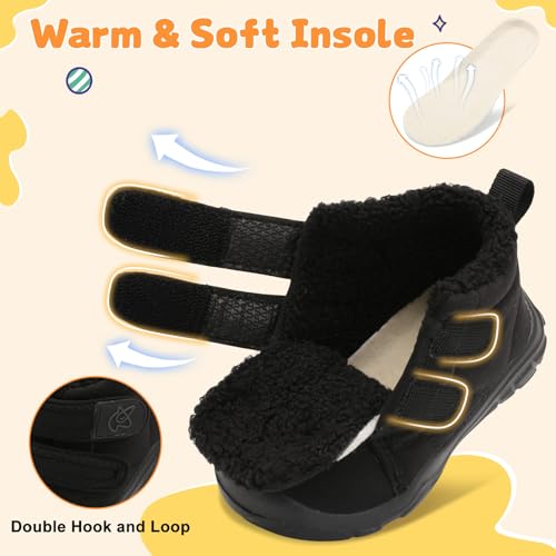 LeIsfIt Toddler Boots Girls Boys Warm Winter Boots Cozy Plush Lining Winter Shoes Indoor Outdoor Faux Fur Booties2