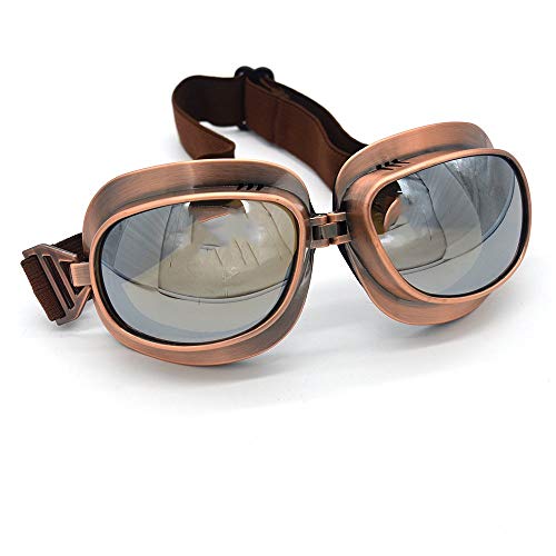 Evomosa Motorcycle Goggles Vintage Pilot Goggles Retro Motocross Goggle Outdoor Eyewear Sports Glasses For Half Helmet #TOP6