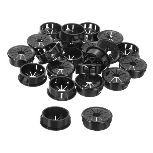 Œillet de câble rond en nylon noir 28 mm uxcell pour gestion des cordons x20