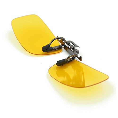 Besgoods Yellow Night Vision Polarized Clip-on Flip up Metal Clip Sunglasses Glasses