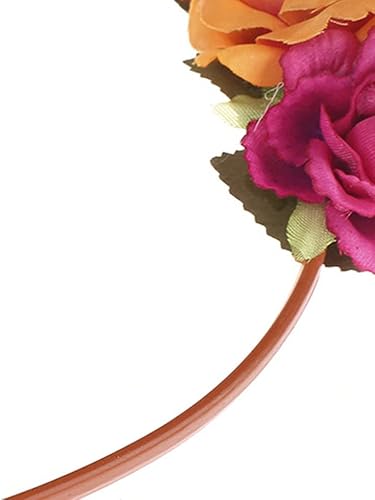 Miniatura 6 de Wiwpar Diadema con cuernos para el cabello, aro de corona de flores, diadema floral, diadema para festivales de Navidad, lindos ciervos, accesorios