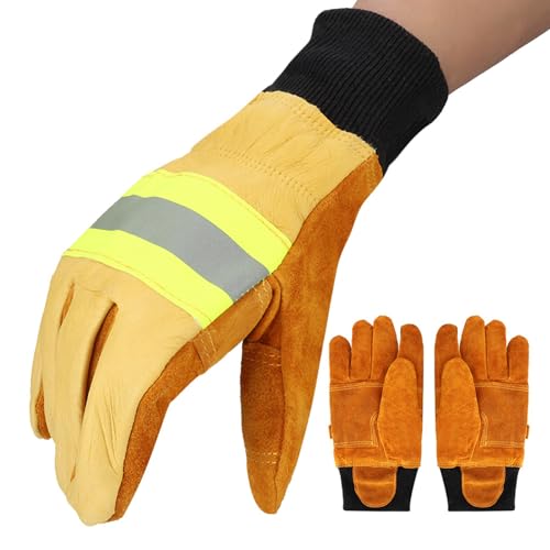 Guantes de seguridad impermeables y duraderos de cuero para operaciones de rescate 1
