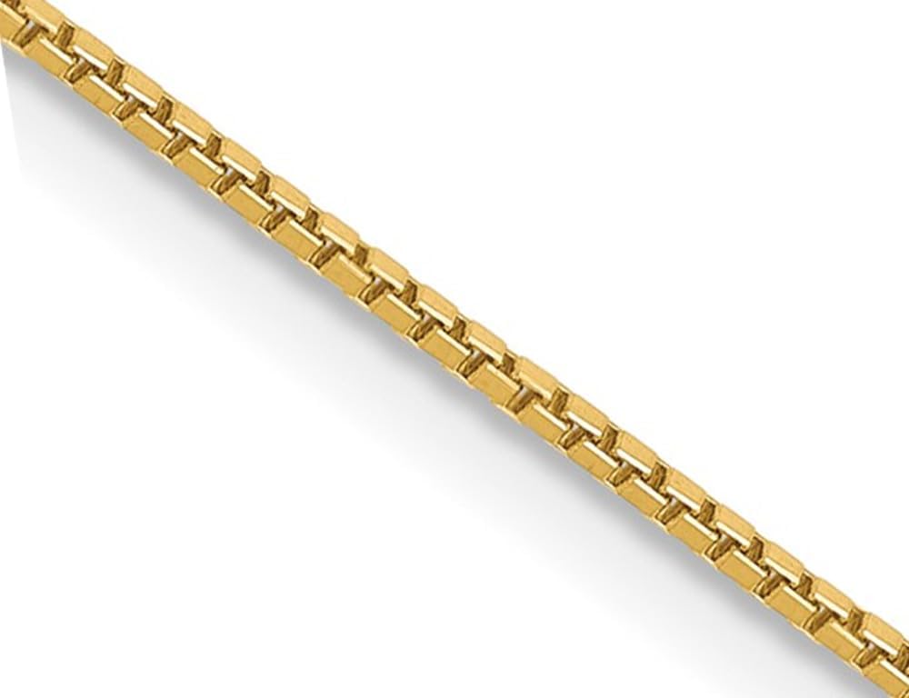 14K Yellow Gold Box Chain Necklace 18 Inches (0.90mm)