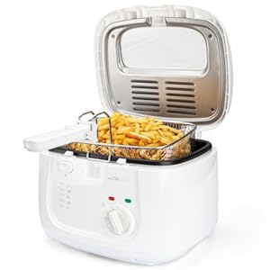 Clatronic® Fritteuse mit 2,5L Kapazität | Friteuse mit Fett | Friteuse Öl mit Geruchs- und Fettdunstfilter & Antihaft-Ölbehälter | Stufenlos regelbarer Thermostat | Fritteuse mit Öl – FR 3771