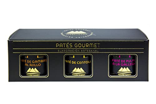 Estuche Surtido Patés Artesano Mareterra (Ourense-Galicia) (Centollo + Pulpo Gallega + Gambas Ajillo)