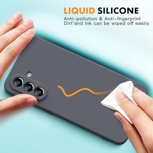 Image of DIZORO Microfiber Candy Case for Samsung A36 5G Smooth Touch Cushion Liquid Soft Silicone Gel Rubber Phone Cases Non-Slip Full Body Protective Shockproof Back Cover (Space)