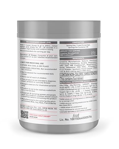 Image of MuscleBlaze Micronised Creatine Monohydrate CreAMP, 320g + Shaker