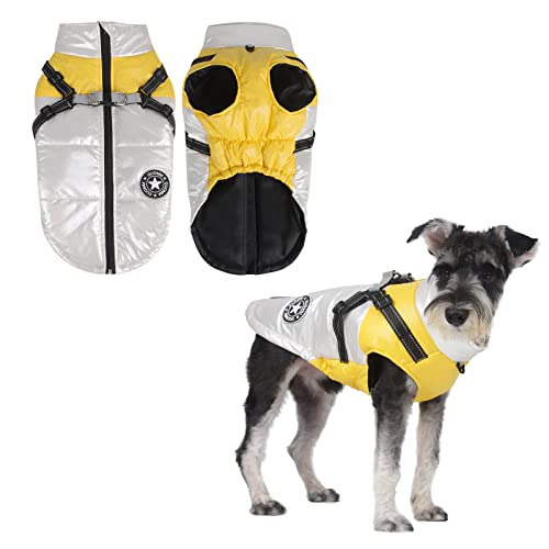 Jodsen Dog Jacket for Winter,Waterproof Dog Coat,Warm and Cozy Dog Jacket,Puppy Warm Jacket Apparel Vest,Reflective Vest Clothes,Windproof Dog Cold Weather Jacket for Small Medium Dog (M, White)
