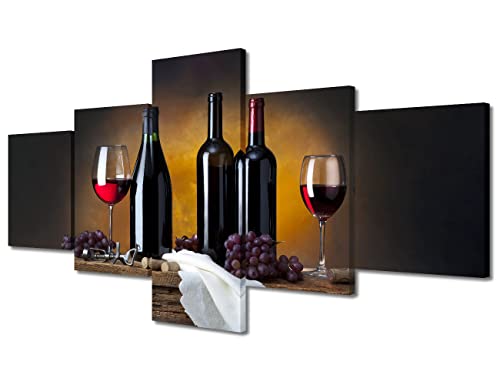 5 Panel Wall Art Grape Wine Decor Wall Paintings for