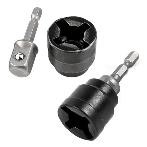 TorSor 2 Pack Scissor Jack to Impact Driver Adapter Instead of Car Jack Ratchet Wrench for 1/2 Inch Impact Wrench 1/4