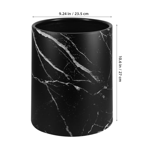 Caneca de basura negra tipo mármol sin tapa 10.62x9.05x9.05 in miniatura 2