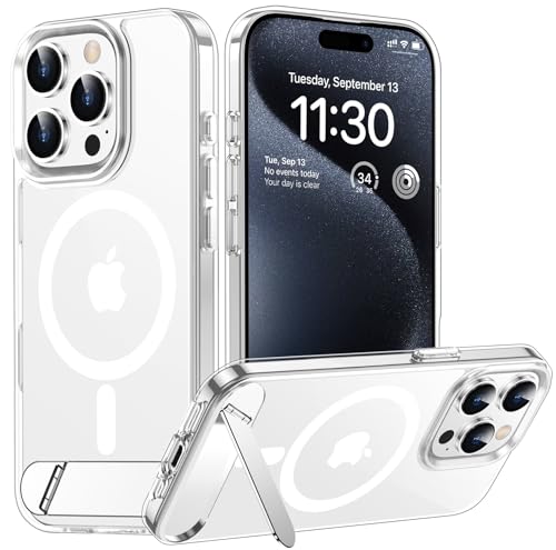 Image of Magnetic Compatible with iPhone 15 Pro Max Case, [Built-in Invisible Kickstand][Compatible with MagSafe] [Military Grade Shockproof] Slim Thin Phone Case for iPhone 15 Pro Max 6.7 inch