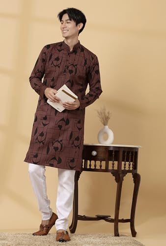 Image of Majestic Man Men's Cotton Regular Fit Casual Kurta