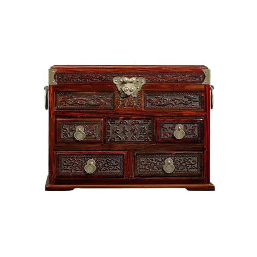 Organizador de Joyas Caja de Almacenamiento de Joyas Caja de Madera Maciza Caja de Joyas Retro China Caja de Joyas Tocador Organizador de Joyas Pequeño