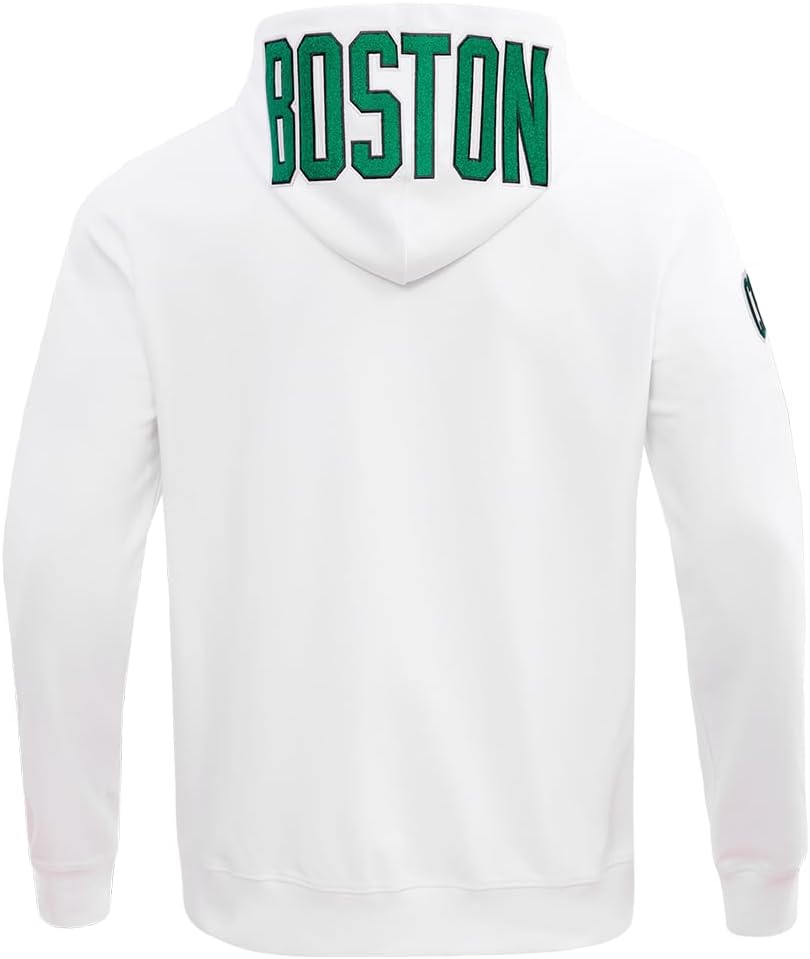 Pro Standard Mens NBA Boston Celtics Classic Chenille Full Zip Hoodie White 2Xl - Image 4
