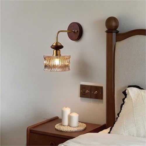 Lámpara de pared de lujo en nogal y cobre con diseño retro francés 8