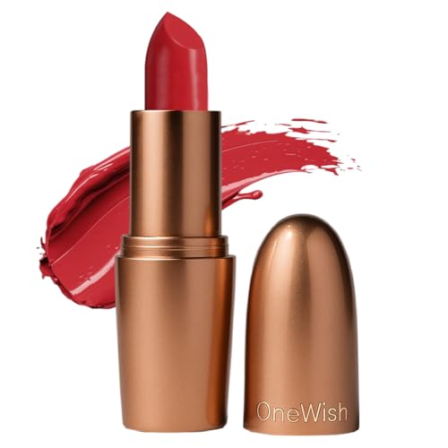 Image of One Wish Creamy Matte Lipstick Long Lasting for Women - Ruby Lush Shade 19 | Full Coverage | Creamy Formula | High-Pigment | SPF | Vitamin E, Almond Oil & Shea Butter for Moisturising Lip | 8 Hrs Lasting | Smooth Finish | 3.8 gm