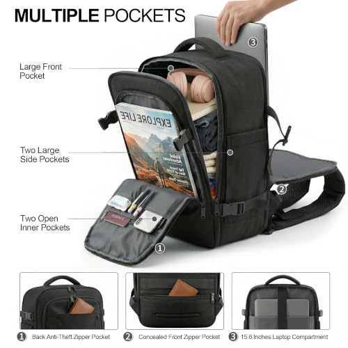 TILYMOL Carry On Travel Backpack, Flight-Approved 15.6 Laptop Backpack - image 4