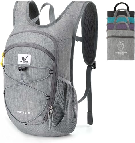 SKYSPER Kleiner Rucksack 15L Faltbarer Tagesrucksack Leichter Wanderrucksack Daypack Travel Backpack...