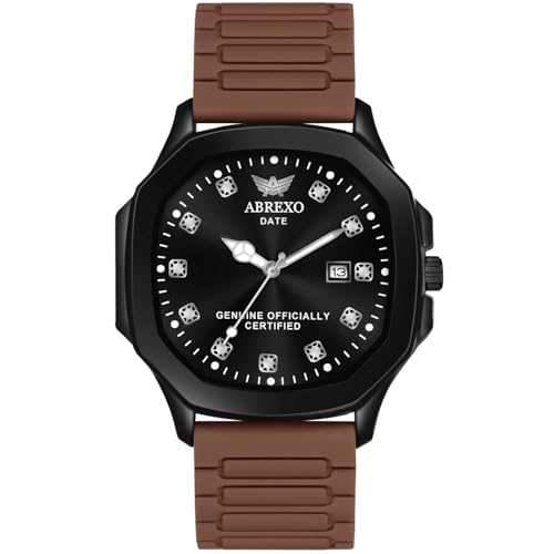 Image of Abx7200 Black Dial NewArrival Arabic Style Brown Silicone Magnet Strap Date Working Quartz Watch for Boys-