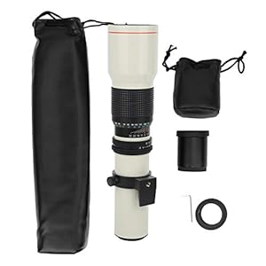 Cmera Telephoto Lens 500mm F8F32 Manual Focusing Long Shot Fixedfocus Telephoto Lens for Nikon F Mount Camera(White)