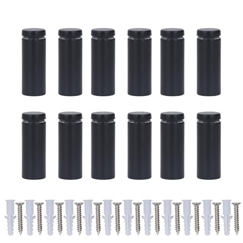 12PCS Standoff Screws, 0.75 x 1.97in Stainless Steel Sign Standoffs Advertising Screws Wall Standoff Mounts Glass Acrylic Nail Sign Mounting Hardware for Glass Artwork and Sign Displays