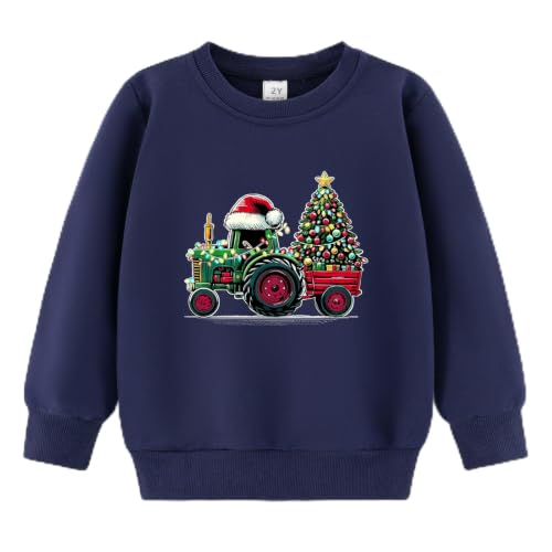 Kids' Tractor and Tree Navy Sweatshirt