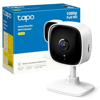 Tapo – Cámara de vigilancia Wi-Fi de Interior 1080P  para bebés y Mascotas  visión Nocturna  detección de Movimiento  Audio bidireccional  Almacenamiento en SD  Compatible con Alexa  Blanco
