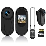RUMUCF Mini Body Camera HD 1080P Thumb Action Cam with 32GB Card Night Vision 0.9 Display Magnetic Pendant, POV Wearable Sports Camera for Pet Cycling Vlogging
