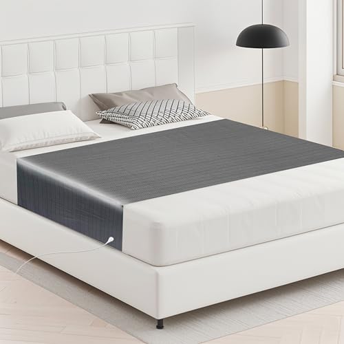 Grounding Sheets 10% Silver Fiber Grounding Mat for Bed Grounding Flat Sheet All Bed Sizes 26x112in Gray