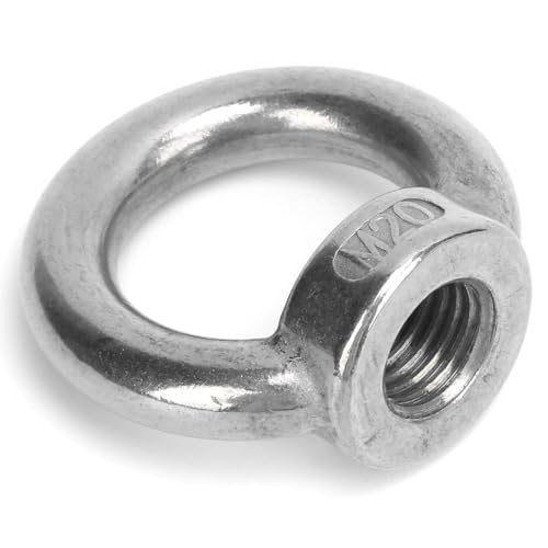 2 Stück Edelstahl Hebeösenmutter M16 M20 M22 Metrische Ringform Edelstahl Ringösen Hebeösenschlaufenmutter Augenschraubenmutter Ringmutter Augbolzen Augenmutter Ösenschraube Ringschraube Hebezubehör