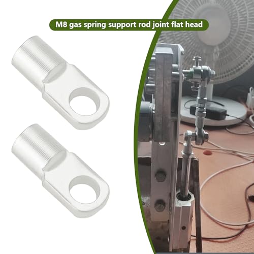 eMagTech 5 Stück M8 Gasfeder-Stützstange Flaches Gelenk Verbinder Lochdurchmesser 8,5 Mm Verzinkter Stahl Endbeschlag für Türen Hauben Vordächer Horizontales Scharniergelenk