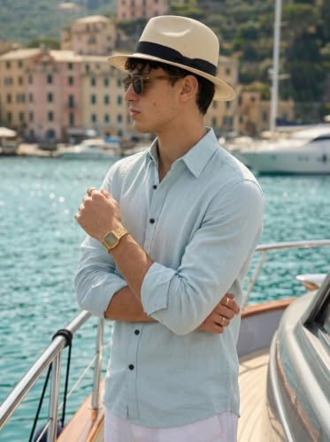 Image of NexaFlair Man's Casual | Formal | Linen| Cotton | Regular Wear Collared | Fit Shirt for Men