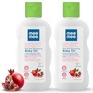 Mee Mee Mild Baby Oil - Enriched with Fruit Extracts, Gentle Formula, Clinically Proven Safety, Pure & Tender Care (200ml, 2-Pack)